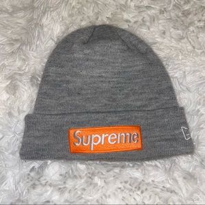 supreme new era logo beanie fw17